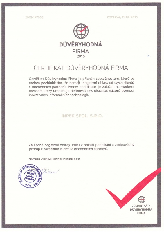 Certifikát DF